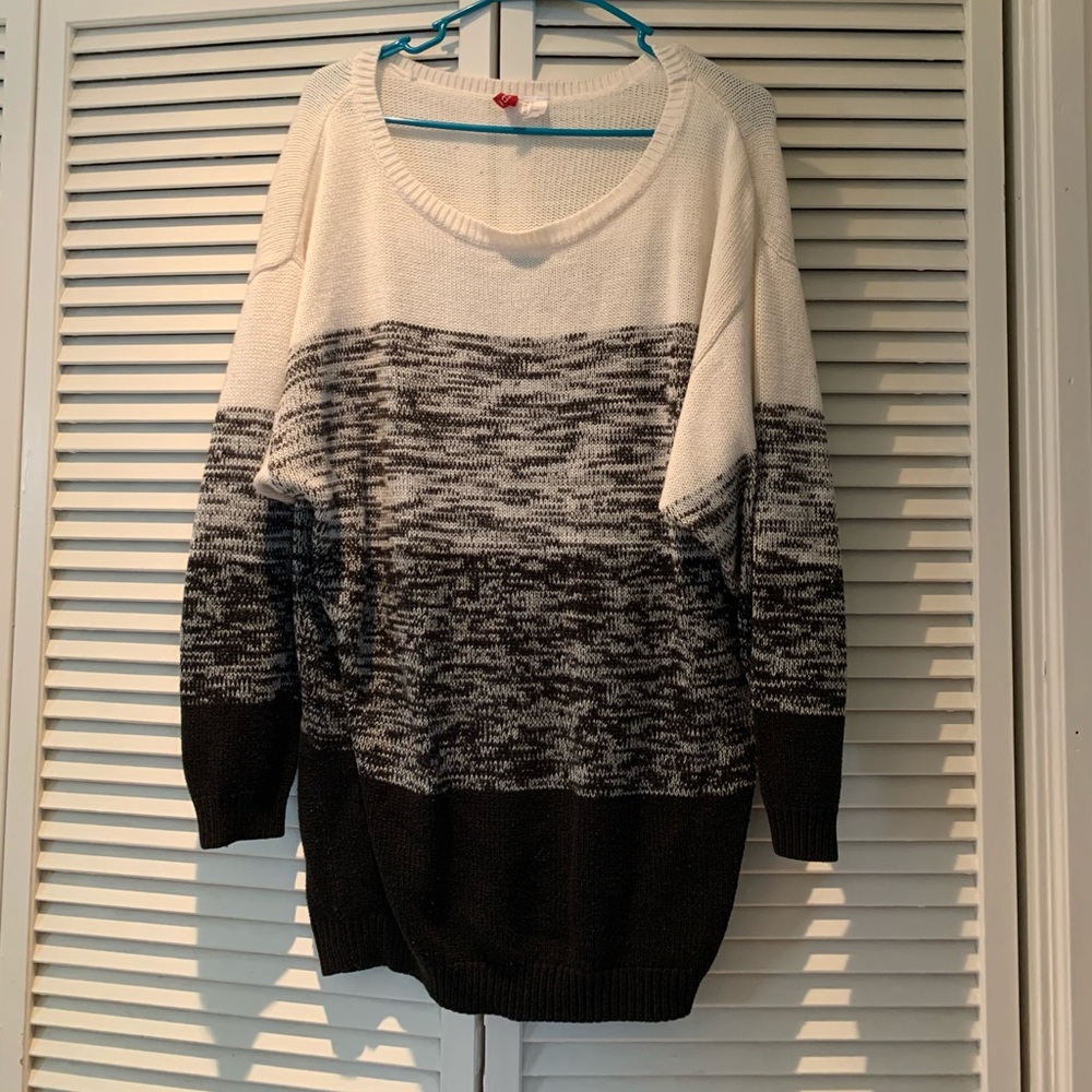 H&M Oversize White/Black Stripe Sweater